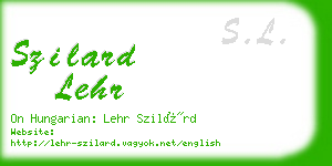 szilard lehr business card